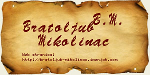 Bratoljub Mikolinac vizit kartica